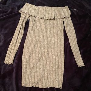 Off Shoulder Long Sleeve Bodycon Dress